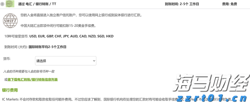 IC MARKETS国际电汇出金有手续费吗